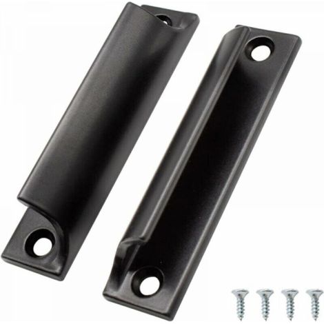Set di 2 maniglie per porte scorrevoli, maniglie per mobili in alluminio, maniglie nere per mobili da cucina, adatte per porte del balcone, porte scorrevoli, cassetti