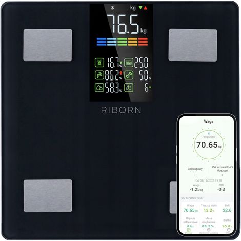 Bilancia da bagno analitica intelligente 13 parametri LCD polacco Smart (1/5)