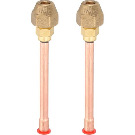 2 Pcs 1/4" SAE 45 Degré Laiton Tuyau Raccord (1/5)