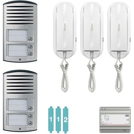 Bticino Kit citofono Trifamiliare doppio ingresso Sprint a 2 fili - 3 chiamate - 366821/3