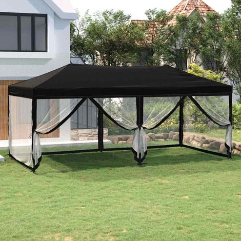 Tente de réception pliable avec parois Noir 3x6 m (1/5)