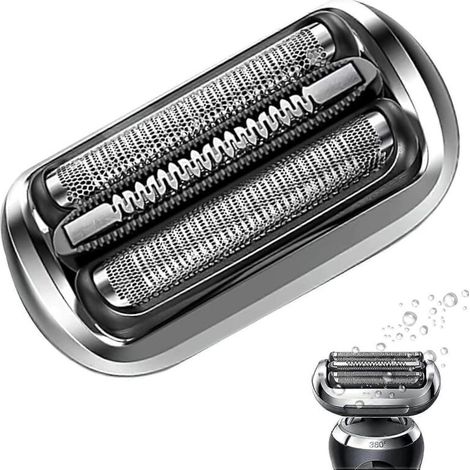 Tête de rechange argentée 73S et brosse 50-R1000S/50-B1300S 6075 cm³ pour rasoirs Br-aun Series 5/6 (argent) (1/5)