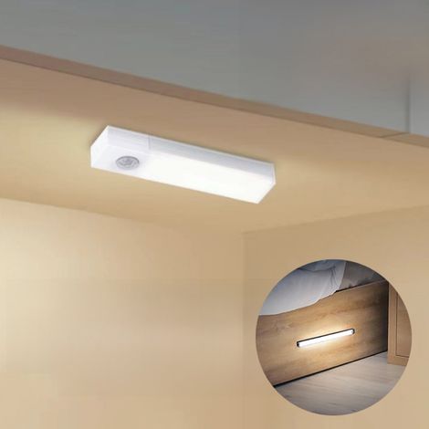 Lumière LED à capteur de corps humain, intelligence sans fil, veilleuse, rechargeable, lampe de table, éclairage d'armoire - lumière blanche - 10 cm (1/5)