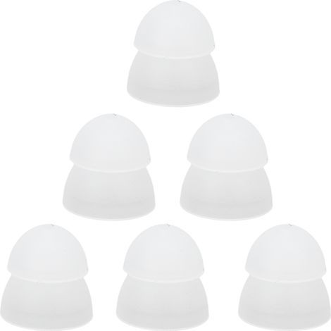 Lot de 10 embouts auditifs en silicone souple de 8 mm, double couche, fermés, lavables et antistatiques, blancs. (1/5)
