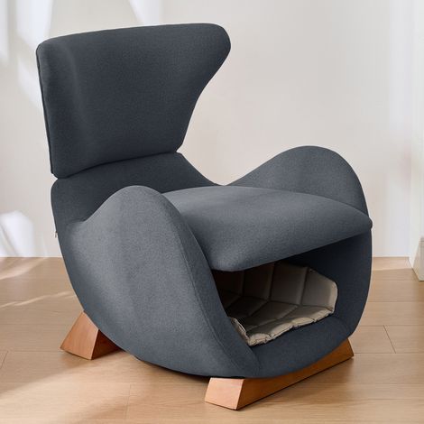 Fauteuil design requin-baleine anti-griffures pour chat et petit chien, canapé une place salon TV, tissu résistant