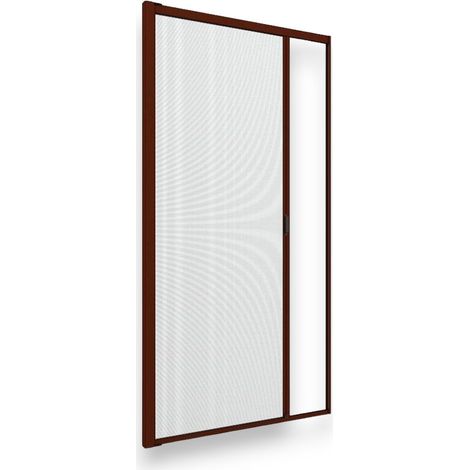 Zanzariera orizzontale verticale professionale con struttura in alluminio 160x250 cm - Marrone (1/3)