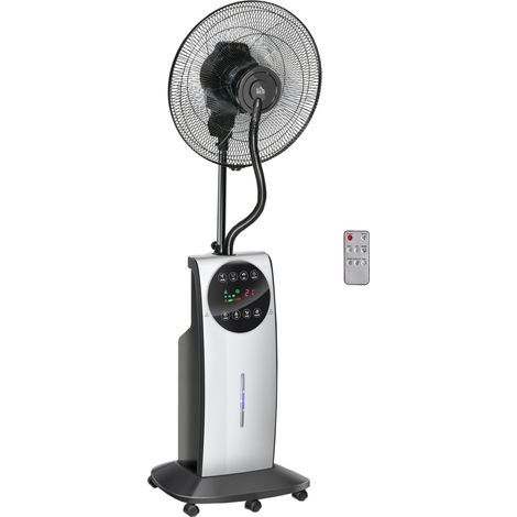 Ventilateur sur pied 90W avec fonction brumisateur, 3 réglages de vitesse de vent + 3 modes de brumisation, oscillation à 70° et fonction minuterie. (1/5)