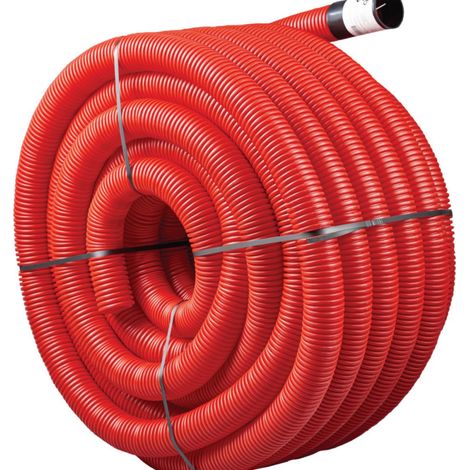 Gaine TCP ROUGE ø40 en bobine de 25 mètre avec tire-fil - Elydan
