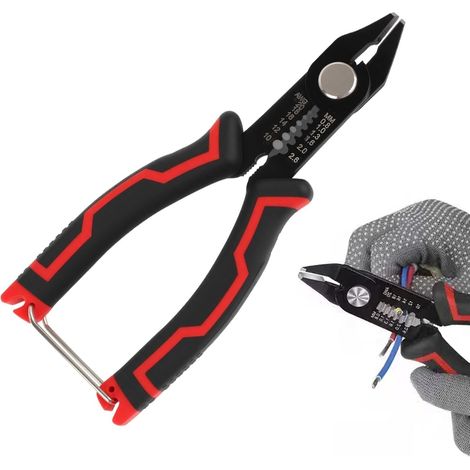 12.7 cm Wire Cutter – 2-in-1 Side Cutting Pliers with Ergonomic Non-Slip Handle, Invisible Spring Design, Secure Locking Hook – for Stripping, Cutting, and Bending Wires from 10 to (1/5)