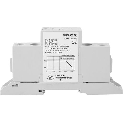 Relais statique monophasé CC DIN rail DSMD100015S, module de contrôle DC pour tableau électrique. (1/5)