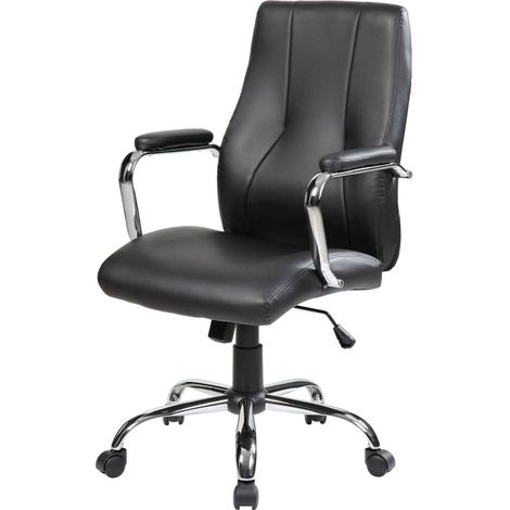 Dmora - Silla de oficina Dfarin, silla ejecutiva con reposabrazos, Silla de oficina ergonómica, 64x58h101/111 cm, Negro (1/3)