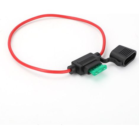 Lot de 2 clips de fusible automobile standard américain 12 AWG, inserts de fusible de taille moyenne 30 A, longueur de câble automobile universelle 30 cm. Lot de 2 clips de fusible automobile standard (1/4)