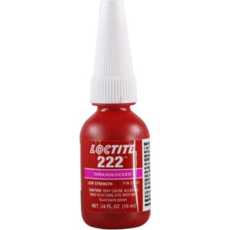 Loctite 222 10 ml, colle anaérobie violette pour filetages métalliques, faible résistance, démontage facile, également pour vis de réglage, empêche le desserrage des éléments, démontage facile, homolo