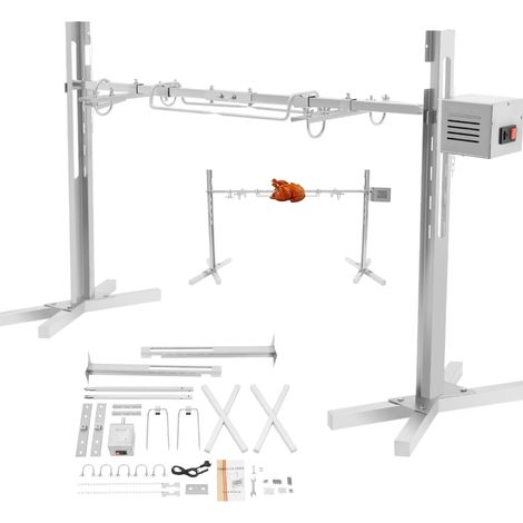 HAUTOUR Barbecue Rôtissoire Capacité de Charge de 40 kg, Grill électrique,Kit de Tournebroche Électrique à 5 Niveaux de Hauteur, Moteur Automatique 25 W, pour Agneau Porcelet, Fête (1/5)