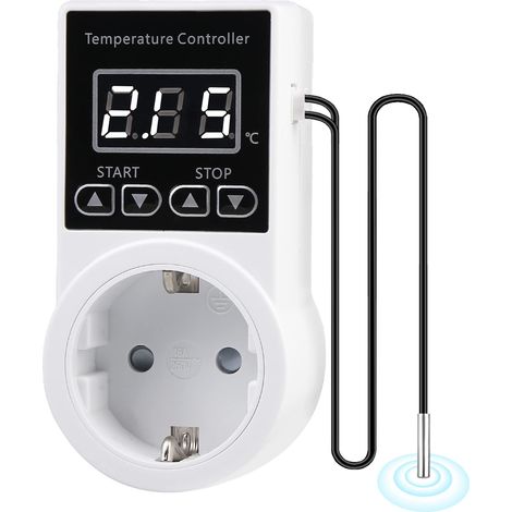 x Digitaler thermostatischer Temperaturregler mit Sonde, digitaler Temperaturregler mit LCD-Bildschirm für Reptilien, Inkubatoren, Gewächshäuser, Aquakultur (1/5)