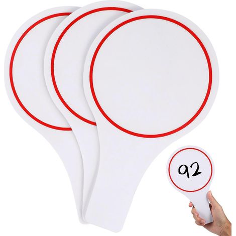 Lot de 3 tableaux blancs effaçables à main, à réponse rapide, pour enseignants et élèves, outils pédagogiques.-25X15X0.5CM-White (1/3)