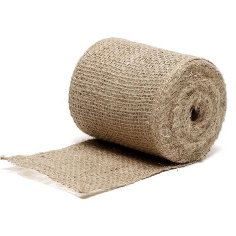 Bande de Jute teinte naturelle, rouleau 12 cm x 5 m, pour jardinage, emballage ou bricolage, naturel (1/5)