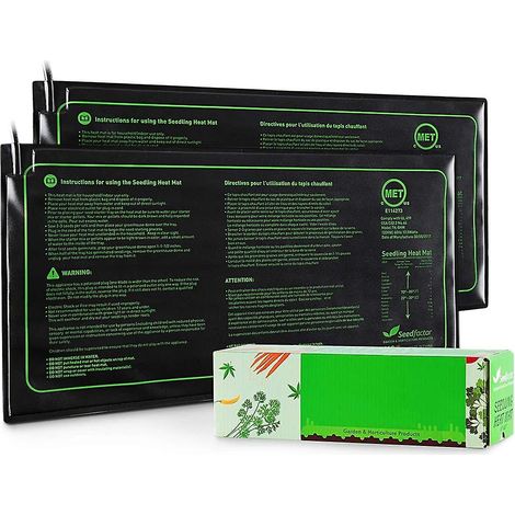 Lot de 2 tapis chauffants pour semis en intérieur, étanches et résistants, pour la germination des graines. (1/5)