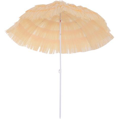 8-Streben-Strandsonnenschirm mit neigbarer Stange, Polyester und Metall, 1,6 x 2 m, beige (1/5)