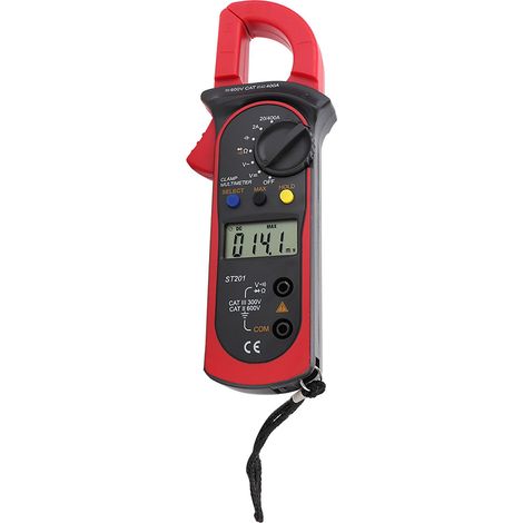 ST201 Digitales Stromzangenmessgerät, AC/DC-Strommultimeter, Diodenspannungsprüfer, Rot (1/5)
