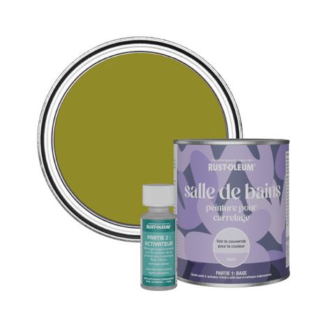 Peinture pour Carrelage de Salle de Bain, Finition Mate - Olive marinée 750ml (1/3)