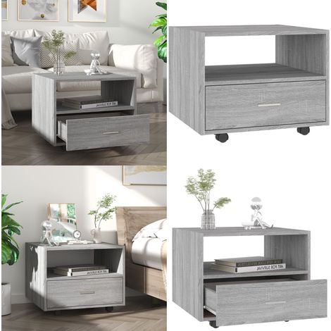 Table basse sonoma gris 55x55x40 cm bois d'ingénierie - Table Basse - Meuble Salon - Table D'appoint - Table Design - Mobilier Moderne - Home & Living (1/5)