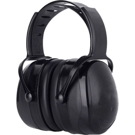 Casque antibruit confortable et réglable pour adultes avec atténuation SNR de 38 dB pour les environnements bruyants ou stressants - Noir (1/4)