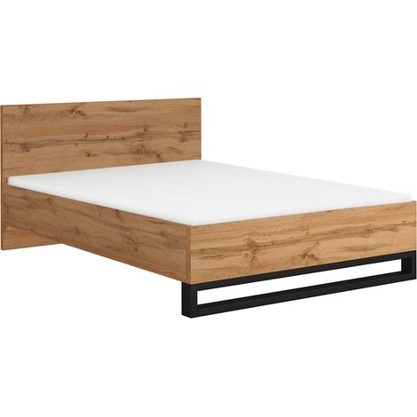 Cama Eden Madera y Negro 140x200 incluido somier