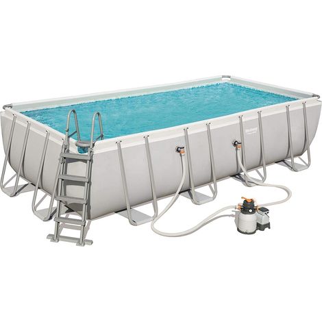 Piscina Power Steel Rettangolare Telaio Portante Cm.549X274X122H. - kg.113.9 - lt.14.812 - filtro sabbia (art.56466)