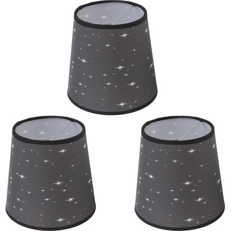 de 3 abat jour en tissu à motif étoiles moderne douille E14 (1/5)
