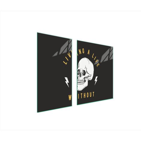 GLASSCHUTZPLATTE FÜR HERD 90x52 SKULL (1/5)