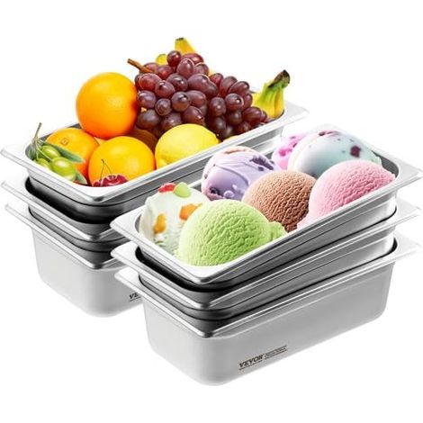 Bac Gastronorme GN 1/3 Lot de 6 Récipient Inox pour Bain-marie 0 (1/5)