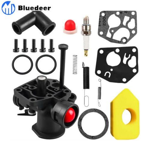 Carburateur Carb pour pièce de moteur Pour Briggs Pour Stratton 21 pour MTD Pour Murray 500E 140cc pour moteur 499809 498809A 494406 Carburateur pour moteur Kits d'outils Pièces de tondeuse à gazon(Bl (1/5)