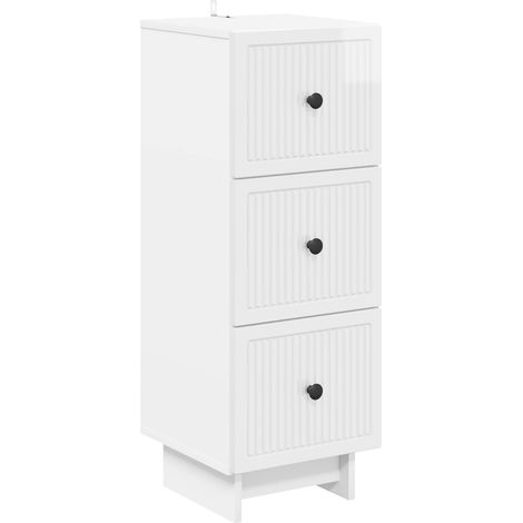 Drawer Cabinet High Gloss White 33 x 34.5 x 90 cm vidaXL