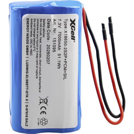 XCell Pile rechargeable spéciale 4x 18650 Li-Ion 7.4 V 7000