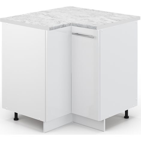 Mobile ad angolo cucina Fame-Line, Bianco lucido, 80.5 cm , PL Marmo, Vicco