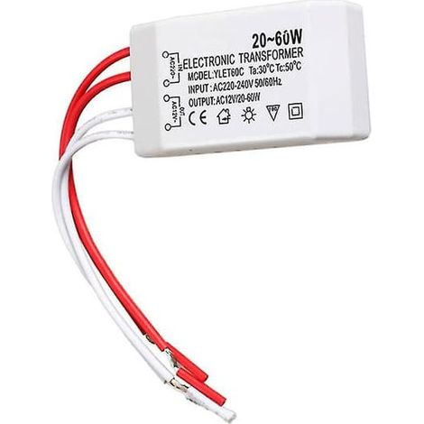 Adaptateur de projecteur avec transformateur électronique pour lampe halogène 20-60 W 12 V (1/5)