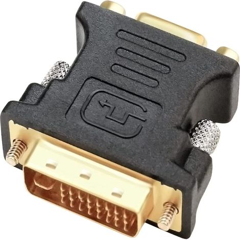 1 Adaptateur DVI vers VGA, Connecteur 24+1 broches, Conversion 1080p, Pour moniteur, ordinateur, projecteur