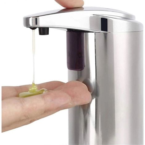 220 ml Edelstahl Automatischer Sensor Seifenspender Sensor Seifenspender (1/4)