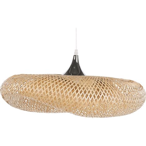 Lámpara colgante de madera de bambú estilo boho lámpara de techo Boyne (1/5)