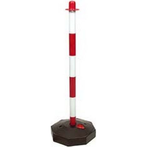 10PZ COLONNINA SEGNALETICA IN PLASTICA BIANCO/ROSSA - cm.90h.
