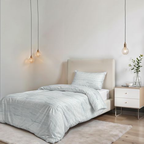 Parure de Housse de Couette sans Repassage - Ensemble Housse de Couette - Lit 1,5 Place, Microfibre - Housse 200x200 cm + Rabat et 1 taie d'oreiller 50x80 cm (1/5)