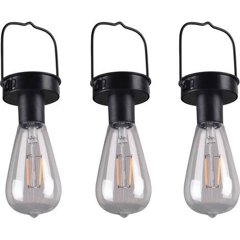 Luminaires de jardin, Trois suspensions extérieur led Campus Noir en Metal, TRIO (1/7)
