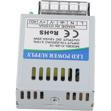 Ultradünnes 25-W-12-V-Schaltnetzteil für LEDs, 110/220 V Wechselstrom (1/4)