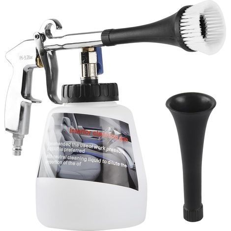 Pistolet Nettoyage Voiture, Pistolet de Nettoyage Pour Intérieur, Automatique Air Comprimé Pulvérisateur Avec Brosse de Buse, Convient à Intérieur de Voiture Entretien Accueil Nettoyer (1/5)