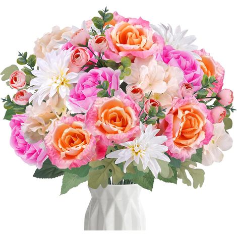 2 Bouquet de Pivoine Artificielles 52 cm Fleur Artificielle en Soie (1/5)