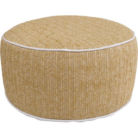 Pouf rond gonflable pour extérieur FORMENTERA Naturel 53x53 cm