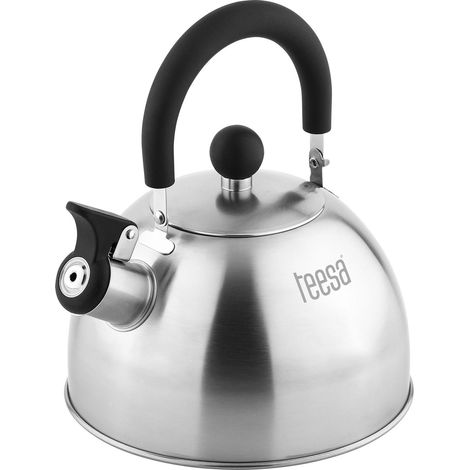 Bouilloire Teesa en acier inoxydable avec sifflet, 1,8 L, compatible avec les appareils à induction à gaz. (1/3)