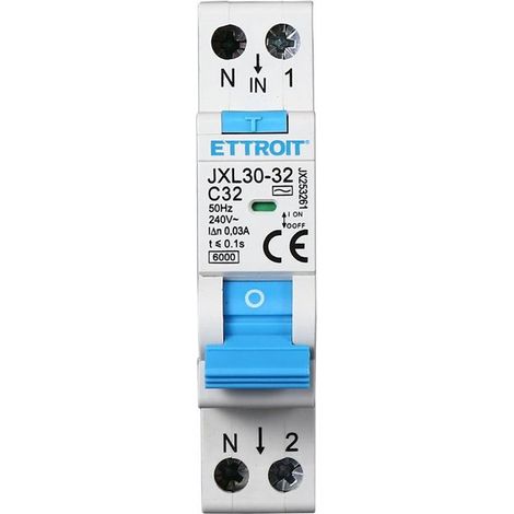 ETTROIT interruttore Magnetotermico Differenziale 1P+N 32A 30mA 220V-6KA 1M JX253261 (1/4)
