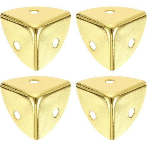 4 Coins Décoratives pour Boîte, 18mm Protection d'angle en Métal, Protecteur D'Angles de Meubles, Doré